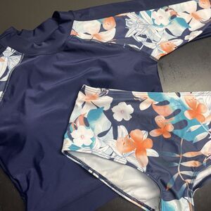 Floral Navy Women's Swim Set